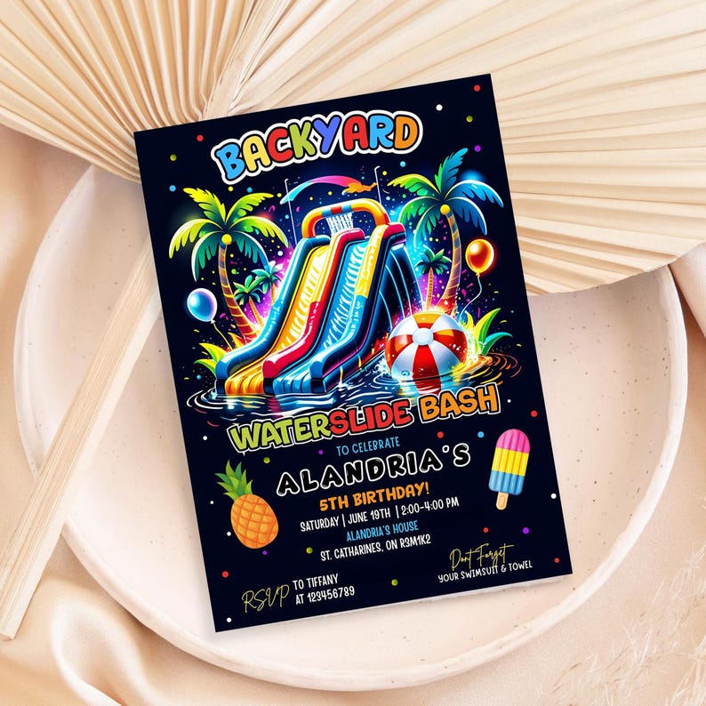 Invitations, Birthday Invitations, Instant Download, Editable Invitation, Kid Summer Birthday, Summer Pool Party, Pool Party Birthday, Pool Party Invite, Waterslide Birthday, Water Slide Party, Waterslide Bday, Printable Invite, Birthday Party, Waterslide Party, Water Slide, Water Slide Birthday, Waterslide Invite, Water Slide Invite, Splish Splash Invite, Water Slide Bash,  Invitations Instant Download, Digital Download Invitation