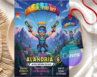 Gamer Birthday Invitation: Video Game Party, Editable Template (Digital Download 5x7" PDF/JPEG )