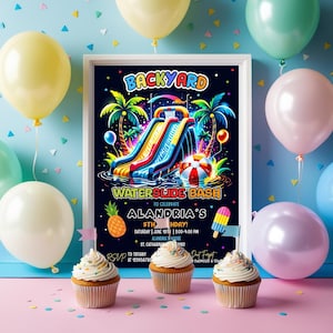 Invitations, Birthday Invitations, Instant Download, Editable Invitation, Kid Summer Birthday, Summer Pool Party, Pool Party Birthday, Pool Party Invite, Waterslide Birthday, Water Slide Party, Waterslide Bday, Printable Invite, Birthday Party, Waterslide Party, Water Slide, Water Slide Birthday, Waterslide Invite, Water Slide Invite, Splish Splash Invite, Water Slide Bash,  Invitations Instant Download, Digital Download Invitation