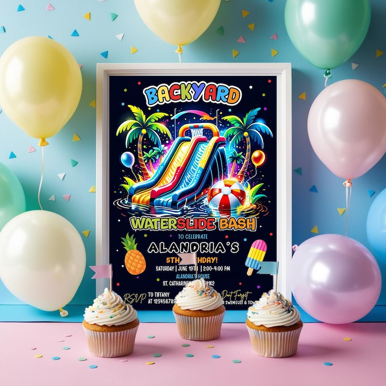 Invitations, Birthday Invitations, Instant Download, Editable Invitation, Kid Summer Birthday, Summer Pool Party, Pool Party Birthday, Pool Party Invite, Waterslide Birthday, Water Slide Party, Waterslide Bday, Printable Invite, Birthday Party, Waterslide Party, Water Slide, Water Slide Birthday, Waterslide Invite, Water Slide Invite, Splish Splash Invite, Water Slide Bash,  Invitations Instant Download, Digital Download Invitation