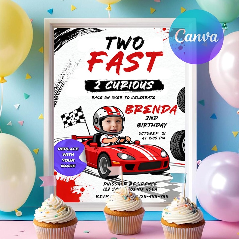 instant download, canva template,  birthday invitation, race car invitations, race car invitation, race car invites, race car invite, racing car invites, racing car invite, two fast invitation, two fast invitations, two fast invite, two fast invites, printable invitation, digital birthday card, canva template, red ninja invite, samurai invitation