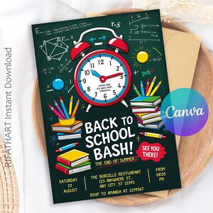 Editable Back To School Party Invitation Template: Hello School (Digital Download)