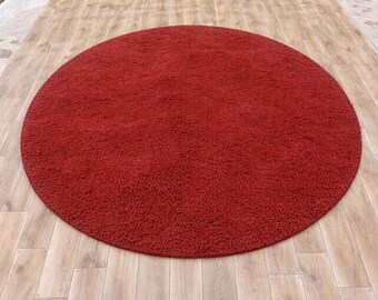 Round Handmade Moroccan Rug Wool Rug, Custom Moroccan Berber Rug by Orin, Wool Rug, Modern Round.