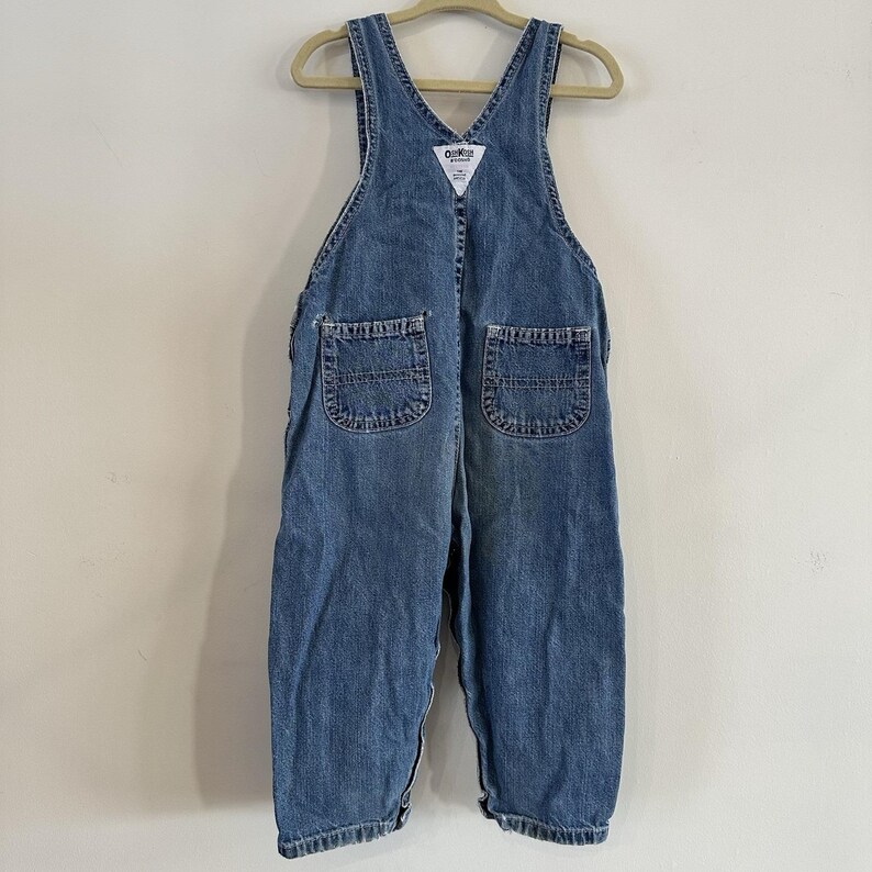 VTG Bebé Niña Niña Denim Grandes Monos 24 Mos Osh Kosh B'Gosh 90's Vestbak imagen 2