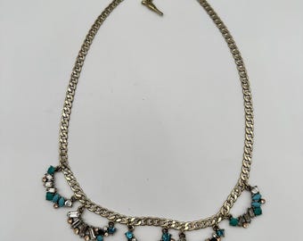 Chloe + Isabel Blue Turquoise Baguette Statement Collar Bib  Necklace