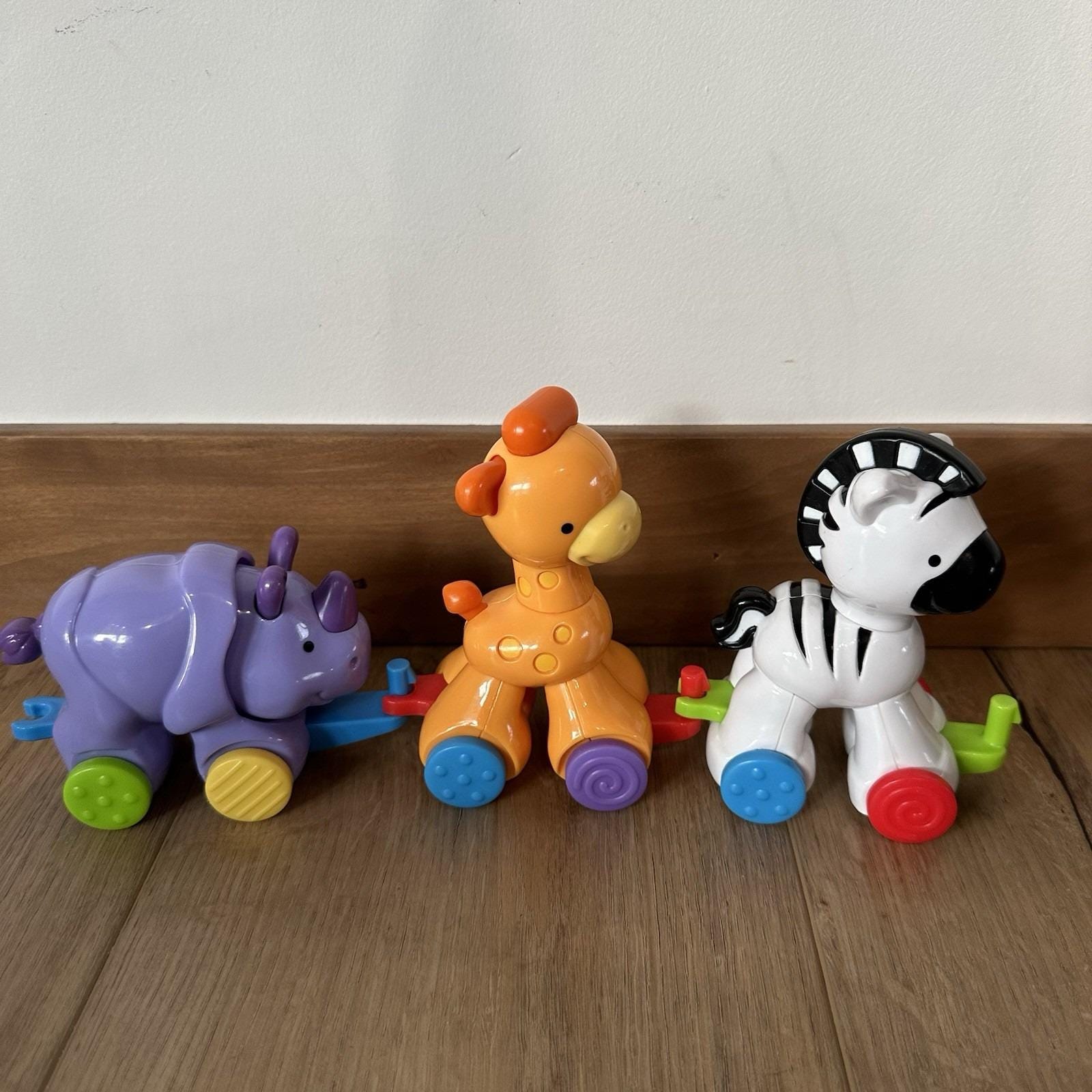 Fisher Price Amazing Animals, Lot of 3, Giraffe, Hippo & Zebra