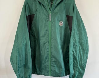Chaqueta deportiva verde con cremallera, talla M, nueva sin etiquetas, de los Fighting Sioux de la Universidad de Dakota del Norte (UND).