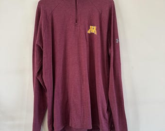Under Armour Minnesota Gophers Heat Gear-trui met lange mouwen en 3/4-rits, XL