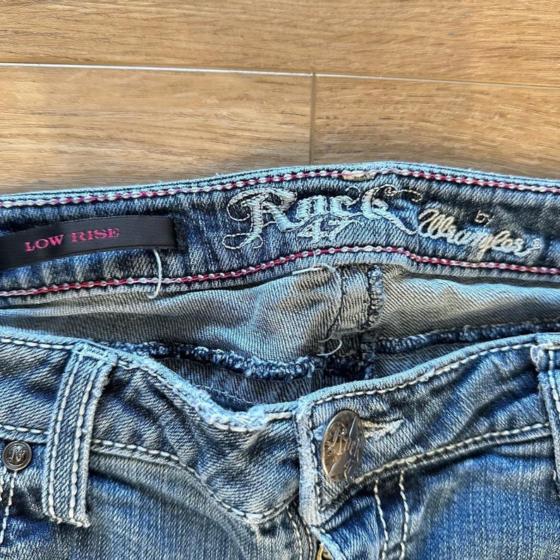 Wrangler Rock 47 Jeans Damen 9 / 10x34 Bootcut Low Rise verschönern Cowgirl LESEN Bild 7