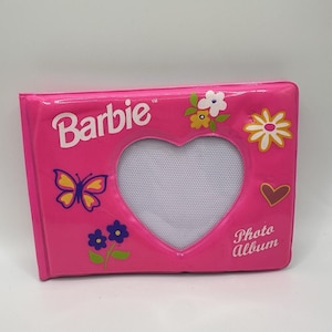 Vintage 1997 Barbie Glamour Photo Album Pink Butterfly Heart Flowers