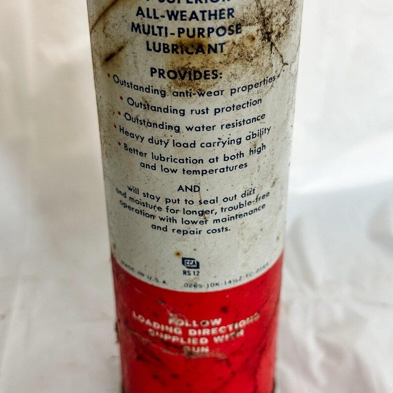 Antique Vintage Amoco Multi-Purpose Grease Tube Grease Can Cartridge 95% Full image 6