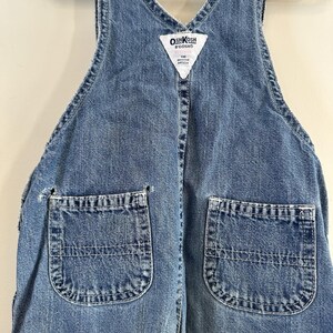 VTG Bebé Niña Niña Denim Grandes Monos 24 Mos Osh Kosh B'Gosh 90's Vestbak imagen 5