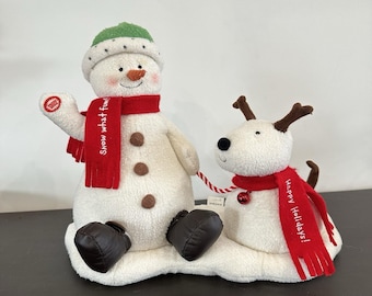 Hallmark Jingle Pals 2004 Singing Animated Snowman Dog Xmas Plush Musical Jingle