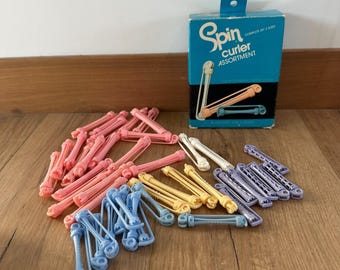 Vintage Spin Curler Box Assortment (41) Perm 3 Sizes Home Wave