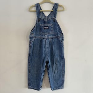 VTG Bebé Niña Niña Denim Grandes Monos 24 Mos Osh Kosh B'Gosh 90's Vestbak imagen 1
