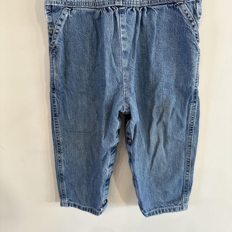 VTG Bebé Niña Niña Denim Grandes Monos 24 Mos Osh Kosh B'Gosh 90's Vestbak imagen 4