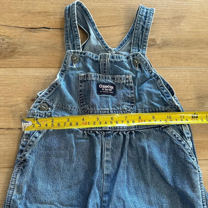 VTG Bebé Niña Niña Denim Grandes Monos 24 Mos Osh Kosh B'Gosh 90's Vestbak imagen 9