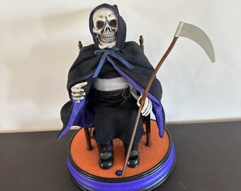 Telco Animated Grim Reaper Vintage 1997 Halloween Motionette Stands up READ
