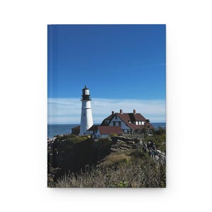 Maine Coastal Dreams Hardcover Journal, Nautical Notebook, Travel Diary, Gift for Writers, Seaside Memories