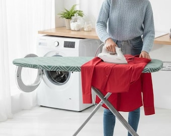 Extra Large Ironing Board Cover – Smart Fit Design, Thick Felt Padding, Made in UK (Fits 122x38cm to 145x54cm)