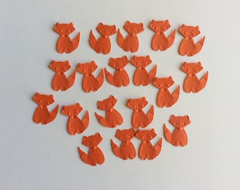 25 embossed fox confetti Die Cuts, fox Confetti,   confetti  embellishments party supplies