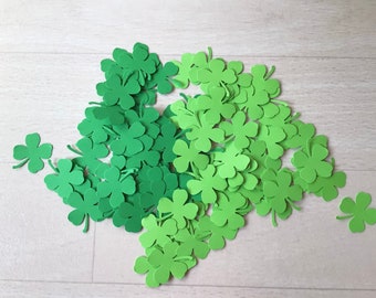 100 Green Clover Confetti/ Shamrock Confetti St. Patrick’s Day Decorations 4-Leaf Clover