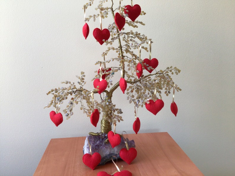 10 Mini Felt Christmas Ornaments Valentine’s Hearts Favors - Etsy