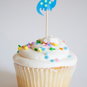 24 Dinosaur Party Picks Cupcake Toppers Toothpicks Food Picks image 3