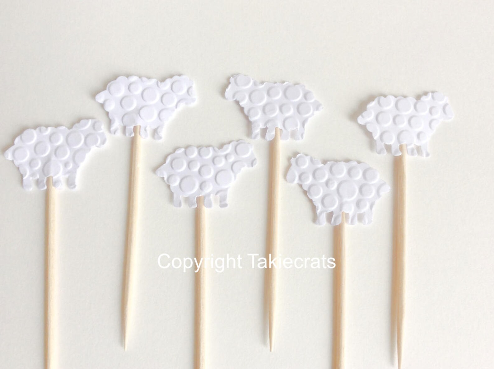 24 White Sheep Cupcake Toppers Baby Shower party Pick Etsy
