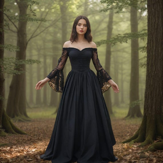 white christmas dresses Glam Witch Embellished Corset Evening Gown Black main image 1