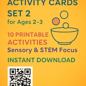 Montessori Activity Cards SET 2 (Ages 2-3) • 10 Printable Sensory & STEM Tasks • Digital Download