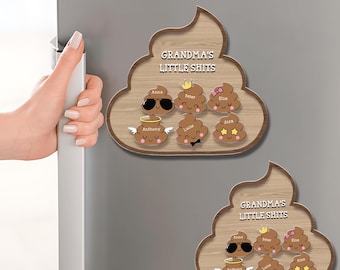 Regalo personalizado para el Día de la Madre para la abuela, imán personalizado para los nietos, regalo de los nietos, imán divertido para la abuela con el nombre de los niños.