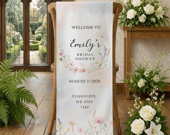 Letrero de bienvenida personalizado de lino para despedida de soltera, pancarta de tela para despedida de soltera, decoración minimalista para despedida de soltera, letrero fotográfico para exteriores