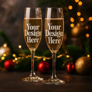 Custom Logo Champagne Flutes – Personalized 10oz Glasses for Corporate Gifts, Events, Weddings, Parties