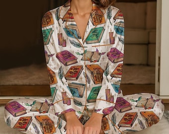Pijamas Night Court, Conjunto de pijama Acotar Book Club, Pijamas Library Velaris, Pijamas navideños House of Wind, Pijamas para amantes de los libros para mujer