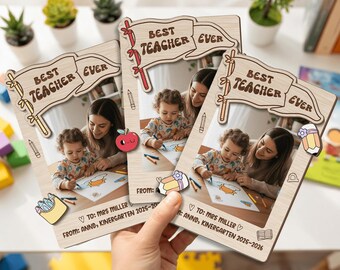 Imán de madera personalizado con foto para profesores, imán con foto personalizada, regalo de fin de curso, regalo de agradecimiento de los alumnos, regalos de agradecimiento para profesores