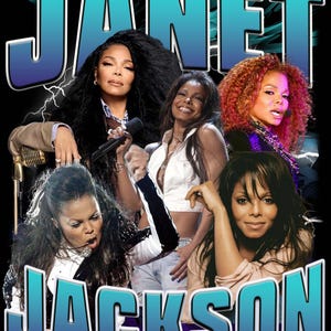 Ready to print Janet Jackson T Shirt Design PNG Instant Download 300 Dpi