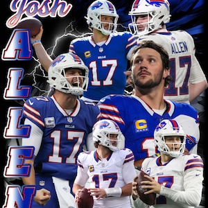 Ready to print Josh Allen T Shirt Design PNG Instant Download 300 Dpi