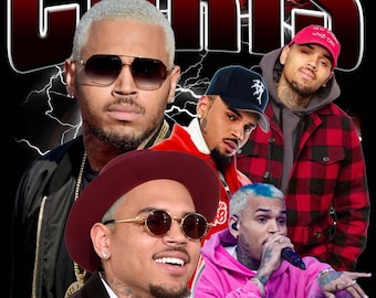 Diseño de camiseta de Chris Brown PNG Descarga instantánea 300 dpi