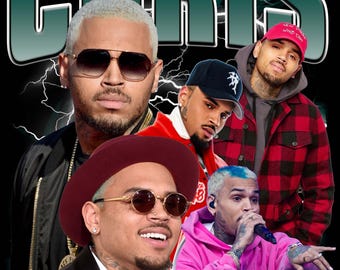 Diseño de camiseta de Chris Brown PNG Descarga instantánea 300 dpi