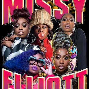 Ready to print Missy Elliott T Shirt Design PNG Instant Download 300 Dpi