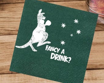 Australia Day Napkins - Packs of 50+. Fancy a Drink?