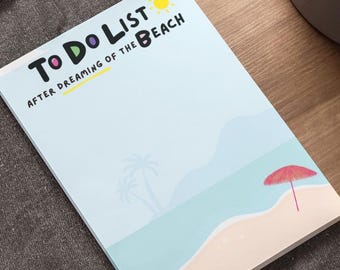 Funny Beach Post-it Notes: Beach Lover To-Do List 4x6"