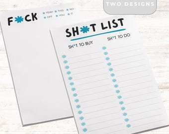 Funny Swear Word Post-it Notes Set: Sarcastic Office Humor, 4x6"
