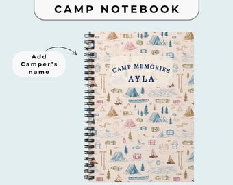 Diario de campamento personalizado / Diseño clásico de campamento / Cuaderno de espiral
