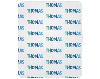 Personalized Kids Sherpa Blanket: Custom Name Fleece Throw