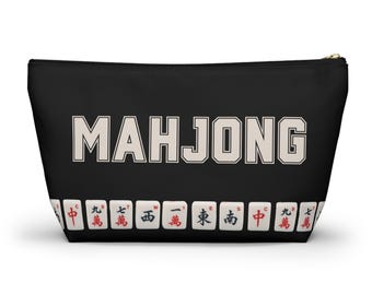 Bolsa personalizada para fichas de Mahjong / Bolsa con cremallera y nombre personalizado (Lona)