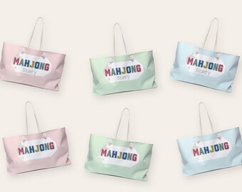 Bolsa de Mahjong / Rosa, Verde, Azul con opción de personalización.