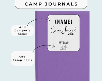 Personalisiertes Lager Journal | Benutzerdefiniertes Namensnotizbuch | Wählen Sie Ihre Farbe | Sleepaway Camp Geschenk | Kinder Sommer Journal | 5x7 liniertes Notizbuch