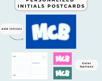 Postales con iniciales personalizadas / Artículos de papelería para campamento / Paquete de artículos para campamento de verano